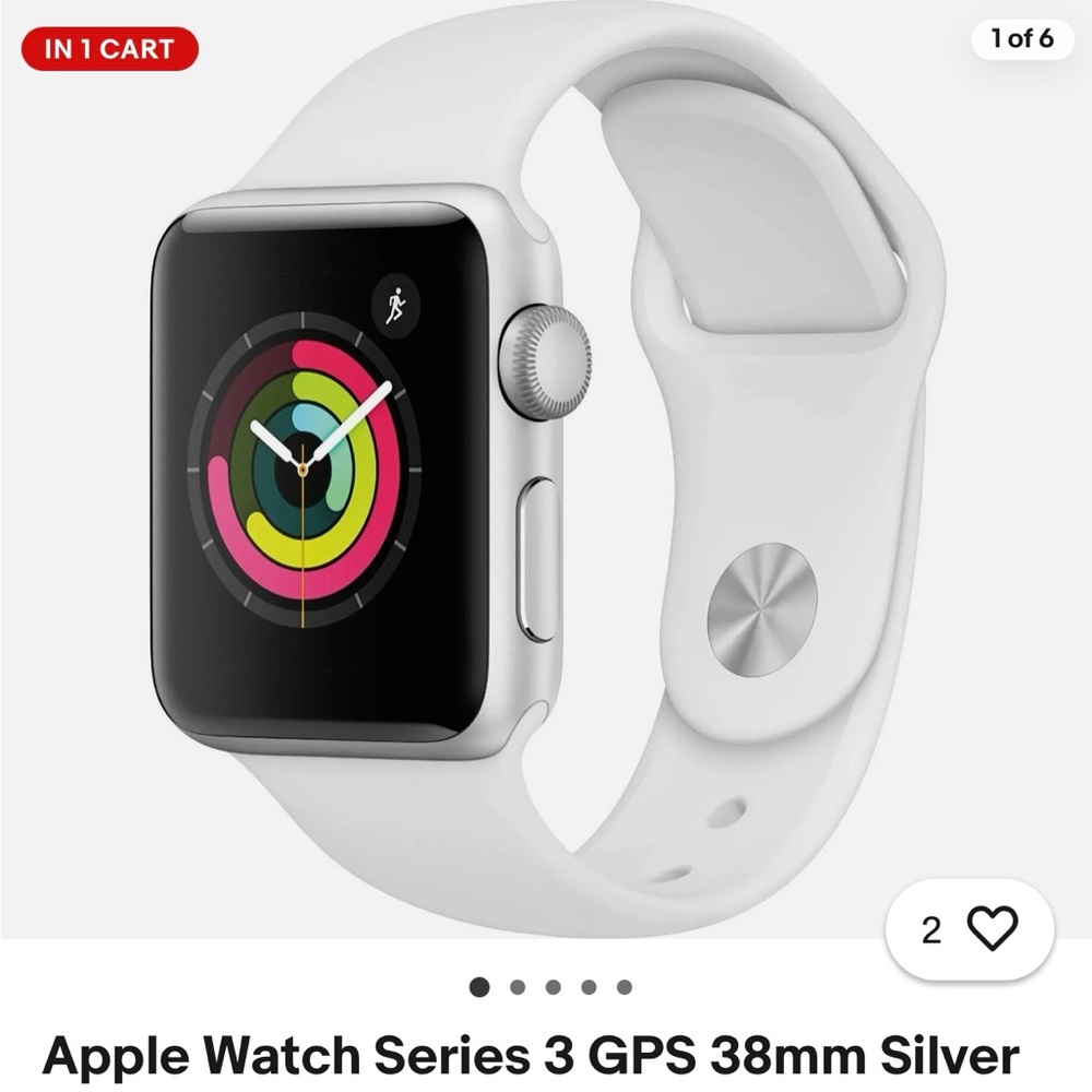 Apple Smartwatch Silver 38mm with White Band